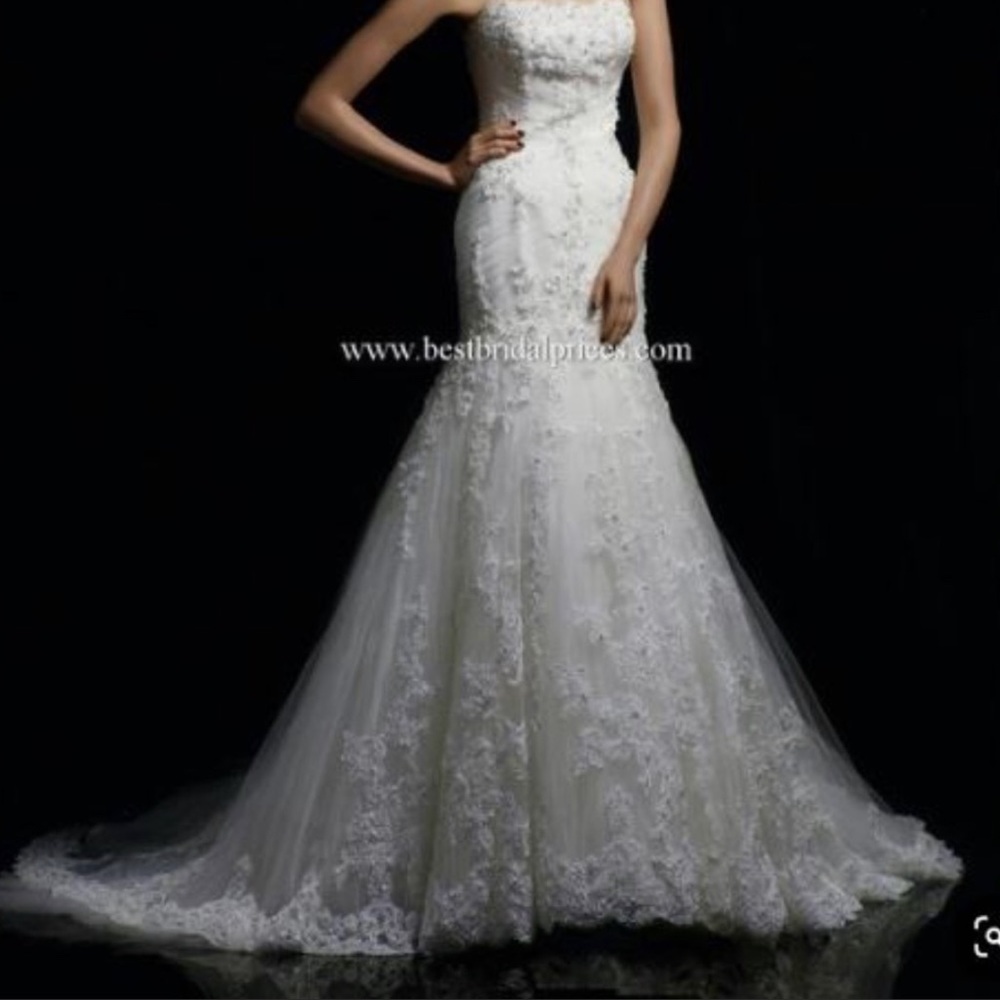 MAKE OFFER Enzoani Brazil Ivory Wedding Gown Sz 8